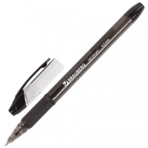 Ручка гелевая Brauberg Samurai (0.35мм, черный, резиновая манжетка) 1шт. (141178)