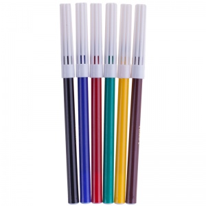 Набор фломастеров 6 цветов Luxor Coloring (линия 1мм, смываемые) пвх-упаковка (6101/6 WT), 24 уп.