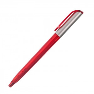 Ручка для логотипа автоматическая inФОРМАТ Каролина (0.7мм, синий цвет чернил, красный тонированный корпус) 1шт.
