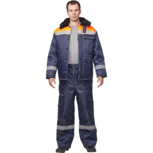 Спец.одежда Куртка зимняя мужская з32-КУ с СОП, синий/оранжевый, оксфорд (размер 60-62, рост 170-176)