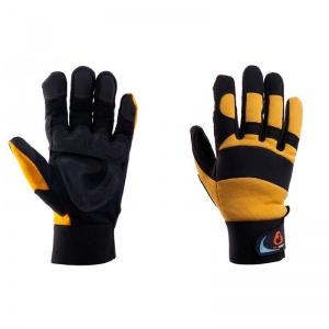 Перчатки защитные антивибрационные Jeta Safety JAV01, размер 9 (L), черные/желтые, 1 пара