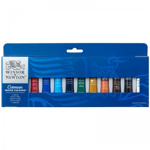 Краски акварельные художественные 12 цветов Winsor&Newton "Cotman" для начинающих, по 8мл, туба, картонная коробка (390636)
