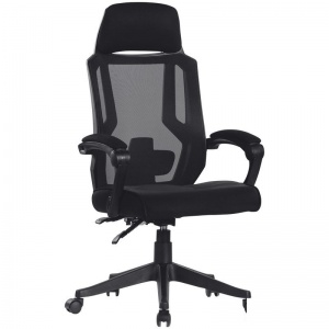 Кресло руководителя Helmi HL-E32 "Ergo" LUX, ткань черная, пластик (284606)