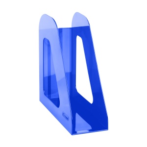 Лоток для бумаг вертикальный Стамм "Фаворит", 90мм, тонированный синий (ЛТВ-30556)