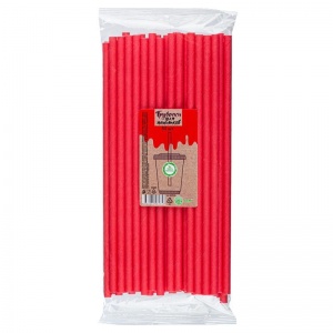 Трубочки для коктейля АВМ-Пластик, бумажные красные, 199мм, 50шт. (БтКРК40)