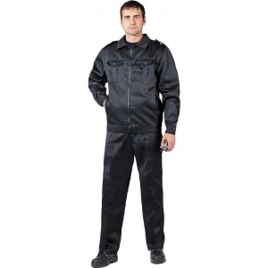 Костюм «Альфа», куртка/брюки, черный (размер 52-54, рост 170-176)