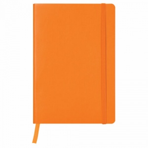 Блокнот 80л, А5 Brauberg "Metropolis Ultra", оранжевый, интегральный переплет, под кожу, резинка, 148х218мм (111019), 15шт.