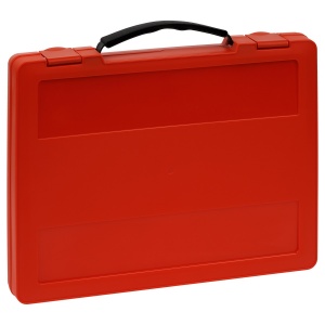 Папка-портфель Стамм (А4, 1 отделение, пластик, 270x350x45мм, выдвижная ручка) красная (ПФ23)