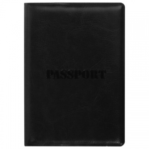 Обложка для паспорта Staff, полиуретан под кожу, тиснение "Паспорт", черная, 10шт. (237599)