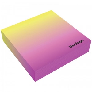 Блок-кубик для записей Berlingo Radiance, 85x85x20мм, розовый/желтый, на склейке (LNn_00052)