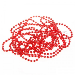 Бусы-шарики елочные 4мм 2,7м, красный (16079)