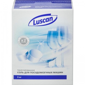 Средство для посудомоечных машин Luscan, соль в таблетках, 3кг, 6шт.