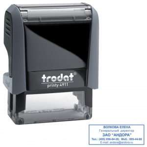 Оснастка для печати Trodat 4911 P4 (38х14мм, синий, подушка в комплекте) (52869)