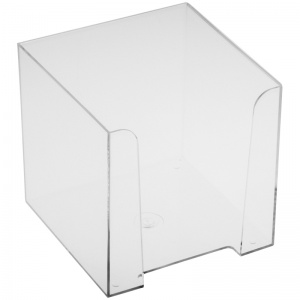 Диспенсер настольный для бумажного блока Стамм, 90х90х90мм, прозрачный (ПЛ41)