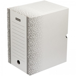 Короб архивный OfficeSpace "Standard" (А4, 200мм, до 1800л, микрогофрокартон, клапан) белый (264809)