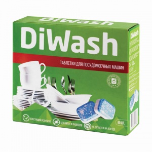 Таблетки для посудомоечных машин Diwash, 60шт., 6 уп.
