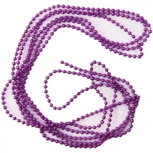 Бусы-шарики елочные 4мм 2,7м, фиолетовый (19158)