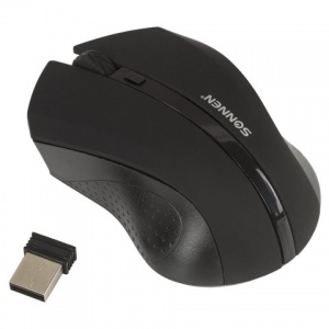 Мышь оптическая беспроводная Sonnen WM-250Bk, USB, 1600 dpi, 3 кнопки + 1 колесо-кнопка, черная, 60шт.