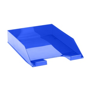 Лоток для бумаг горизонтальный Стамм "Фаворит", тонированный синий (ЛТГ-30563), 6шт.
