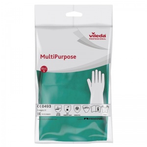 Перчатки латексные Vileda MultiPurpose, зеленые, размер 6.5-7 (S), 1 пара (100755)