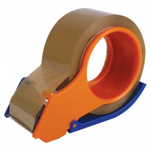 Диспенсер для упаковочной клейкой ленты 50мм Staff "Улитка", синий/оранжевый (440123), 100шт.