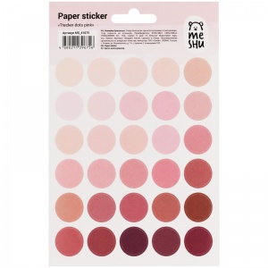 Наклейки бумажные MESHU "Trecker dots pink", 12x21см, 30 наклеек, европодвес, 10 уп. (MS_41675)