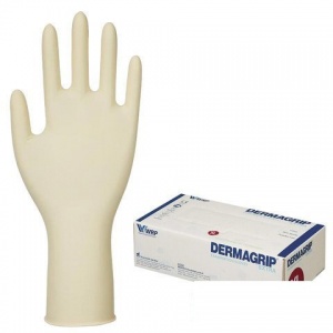 Перчатки одноразовые латексные смотровые Dermagrip Extra, неопудренные, прочные, размер XL, 25 пар (D1404-04)