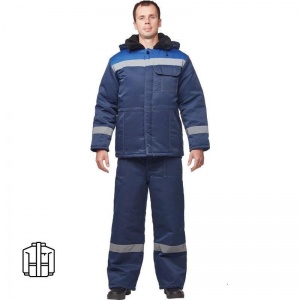 Спец.одежда Куртка зимняя мужская з32-КУ с СОП, синий/васильковый смесовая (размер 52-54, рост 170-176)