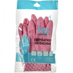 Перчатки защитные латексные Hq Profiline КЩС, сверхпрочные, розовые, размер 8 (M), 1 пара (73582)