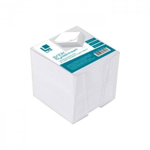 Диспенсер настольный для бумажного блока LITE, 90x90x90мм, прозрачный + белый блок