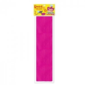 Бумага цветная крепированная Каляка-Маляка, 50x250см, 32 г/кв.м, фуксия, флуоресцентная, в пакете, 1 лист