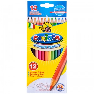 Карандаши цветные 12 цветов Carioca (L=175мм, D=7мм, d=3мм, 6гр) картонная упаковка (40380), 12 уп.