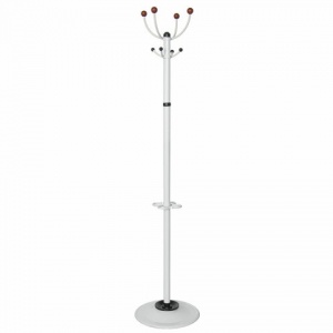 Вешалка-стойка напольная Титан "Квартет 3", 1.79м, основание 40см, 4 крючка + место для зонтов, металл, белая