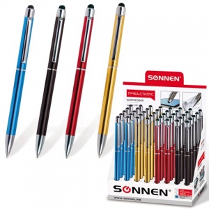 Многофункциональная ручка-стилус Sonnen (1мм, синий цвет чернил) 40шт. (141587)