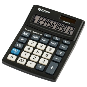 Калькулятор настольный Eleven Business Line CMB1201-BK (12-разрядный) двойное питание, черный (CMB1201-BK)