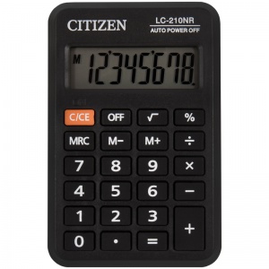 Калькулятор карманный Citizen LC-210NR (8-разрядный) черный (LC-210NR)
