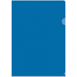 Папка-уголок OfficeSpace (А4, 150мкм, пластик) прозрачная синяя, 20шт. (Fmu15-5_870)