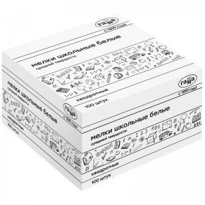 Мел белый Гамма, средняя твердость, 100шт., картонная коробка (280120211)