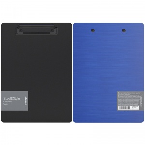 Доска-планшет Berlingo Steel&Style (A5+, до 100 листов, пластик (полифом), с зажимом) синий (PPf_94012)