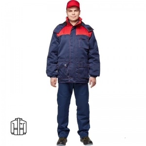 Спец.одежда Куртка зимняя мужская з08-КУ, синий/красный (размер 64-66, рост 182-188)