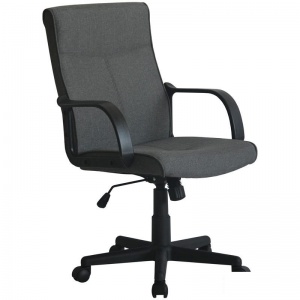 Кресло офисное Helmi HL-M03 "Referent", ткань серая, пластик черный (283159)