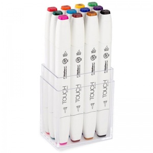 Набор маркеров художественных Touch Brush, основные цвета, 12шт.