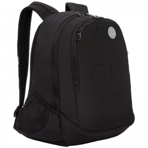 Рюкзак школьный Grizzly, 29x40x20см, 2 отделения, 3 кармана, анатомическая спинка, черный (RD-240-2/3)