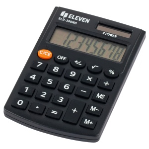 Калькулятор карманный Eleven SLD-200NR (8-разрядный) двойное питание, черный (SLD-200NR)