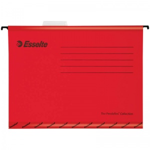 Подвесная папка Foolscap Esselte Plus (400x240мм, до 250л., картон) красная, 1шт. (90336)