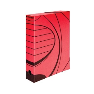 Папка на резинках картонная inФОРМАТ (А4, корешок 75мм, до 400л., микрогофрокартон) красная, 1шт.