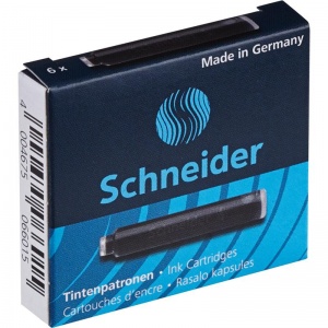 Чернильный картридж Schneider для перьевых ручек, черный, 6шт. (6601), 50 уп.