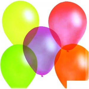 Воздушные шары Поиск, 100шт., 10" (25см), набор цветов, флуоресцентные (4607028769283)