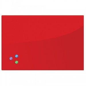 Доска стеклянная магнитно-маркерная Brauberg, красная, 400x600мм, 3 магнита (236746)
