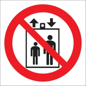 Знак безопасности Технотерра "Запрещается пользоваться лифтом для подъема (спуска) людей Р34" (200х200мм, пленка ПВХ) 1шт.
